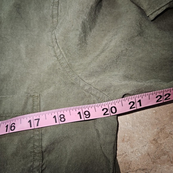 Anthropologie Cloth & Stone Shirt Women M Button Raw Hem Tencel Lyocell Top Fall - Picture 8 of 11